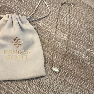 Kendra Scott Silver Pendant with White Stone